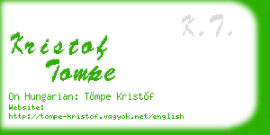 kristof tompe business card