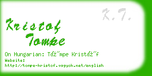 kristof tompe business card